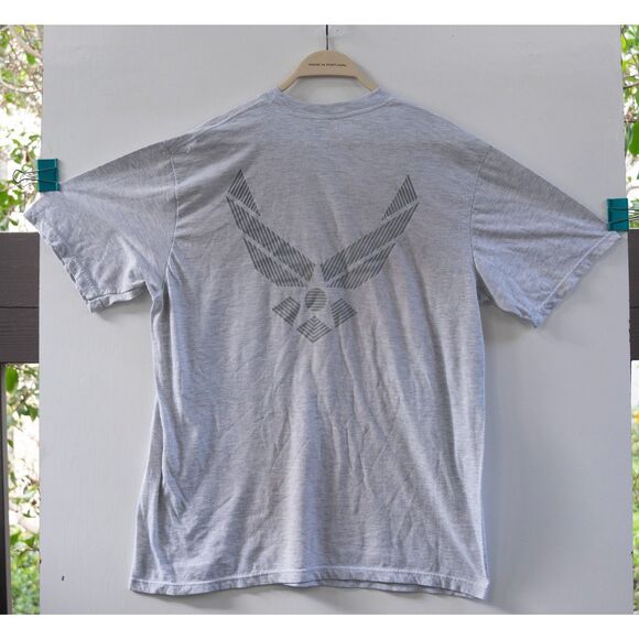 Vintage U.S. Air Force USAF Light Gray T-Shirt Military Branch Soffe Size L - Picture 1 of 6